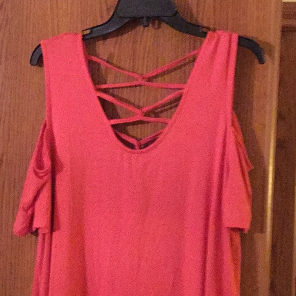 💃NWT JSP Cool Cold Shoulder Size 1 XLG Coral Fun To Wear Top Must Have 💃 - Picture 3 of 6